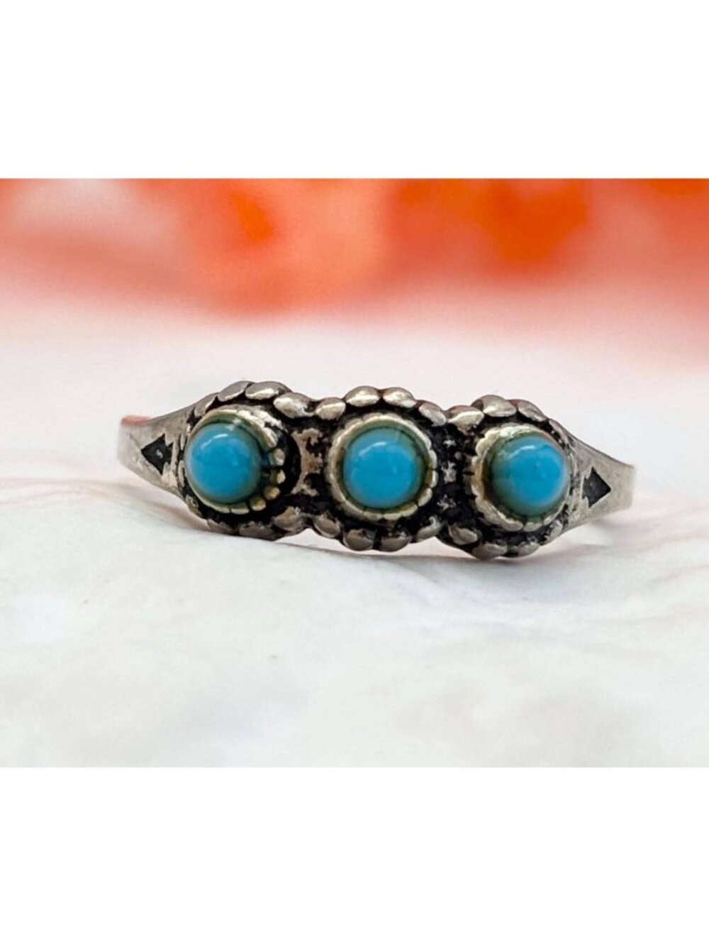Joseph Esposito Sleeping Beauty Turquoise Sterling Silver 925 Vintage Ring 3.25